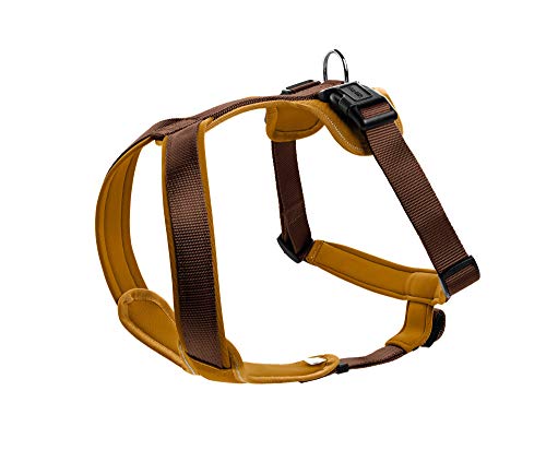 HUNTER NEOPREN szelki dla psa, nylon, wyściełane neoprenem, do uprawiania sportu i wypoczynku, brązowe/karmelowe, neopren, 45 57, S - obrazek 1