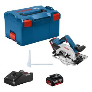 Bosch Professional system 18V: akumulatorowa pilarka tarczowa GKS 18V 57 G (2 akumulatory GBA 4.0Ah, szybka ładowarka GAL 40, 1 tarcza pilarska, walizka L BOXX) Bosch Professional system 18V: akumulatorowa pilarka tarczowa GKS 18V 57 G (2 akumulatory GBA 4.0Ah, szybka ładowarka GAL 40, 1 tarcza pilarska, walizka L BOXX)