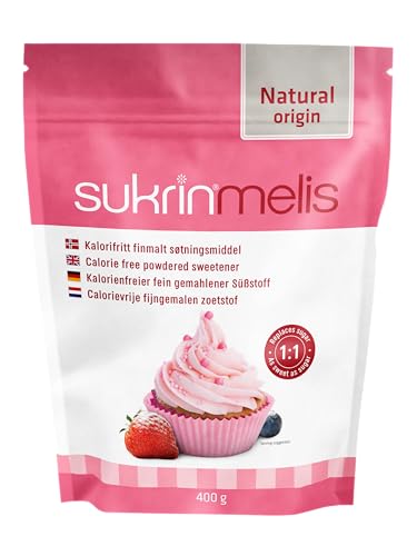 Sukrin Melis zamiennik cukru, naturalna alternatywa dla cukru pudru, bez kalorii, 1 opakowanie (1 x 400 g)