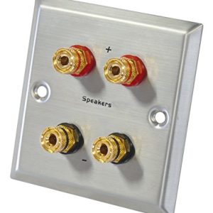 Dynavox LS panel przyłączeniowy ze stali nierdzewnej, 4 gniazda bananowe Dynavox LS panel przyłączeniowy ze stali nierdzewnej, 4 gniazda bananowe