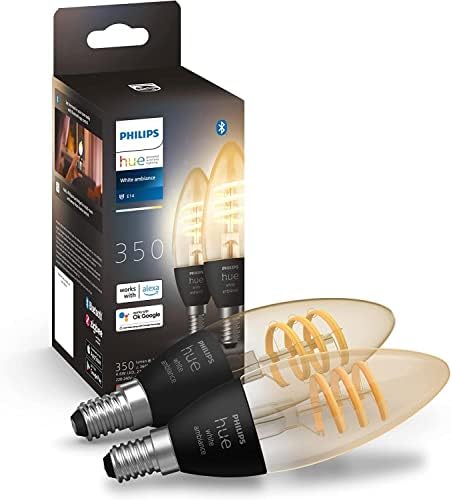 Philips Hue White ambiance 2x Żarówka Filament świeczka E27, retro żarówka Edisona, wiele odcieni bieli, możliwość przyciemniania, inteligentne oświetlenie Philips Hue White ambiance 2x Żarówka Filament świeczka E27, retro żarówka Edisona, wiele odcieni bieli, możliwość przyciemniania, inteligentne oświetlenie