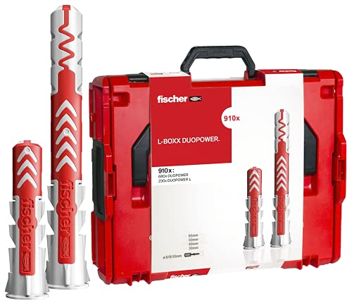 fischer L Boxx DuoPower, 910 DuoPower w różnych rozmiarach, innowacyjny kołek rozporowy z trzema zasadami działania (składanie, rozkładanie, węzły) dla większej funkcjonalności, wydajności i