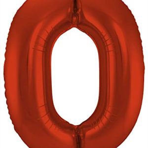 Folat Balon foliowy Cyfra 0 Czerwony Metaliczne Mat 86 cm Folat Balon foliowy Cyfra 0 Czerwony Metaliczne Mat 86 cm