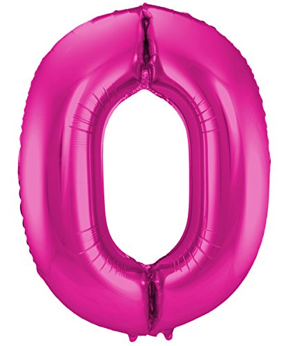 Folat 0 Balon w kształcie cyfry Magenta 86 cm - obrazek 1