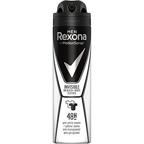 6 x Rexona Men dezodorant w sprayu Invisible Black & White 150 ml - obrazek 1