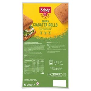 Schar Bezglutenowa Wieloziarnista Ciabatta Rustica z Gryką na Zakwasie (4x50g) 200g