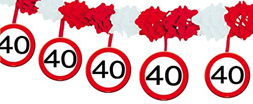 Folat Girlanda ze znakami drogowymi na 40 urodziny z wieszakami - obrazek 1
