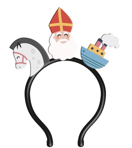 Folat 65713 Święty Mikołaj dekoracyjna tiara dla dzieci Sinterklaas Sint en Pieten, wielokolorowa - obrazek 1