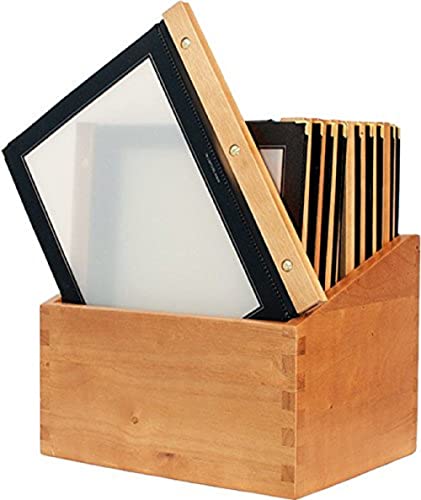 Securit Teczka na karty potrawowe, DIN A4, czarne drewno, 35 x 27 cm