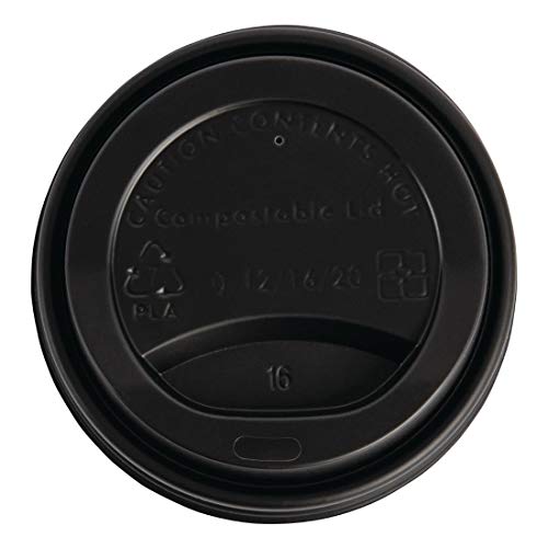 Fiesta Green Kompostowalne pokrywki na kubki do kawy 340 ml / 12 uncji (opakowanie 50 szt.) - obrazek 1