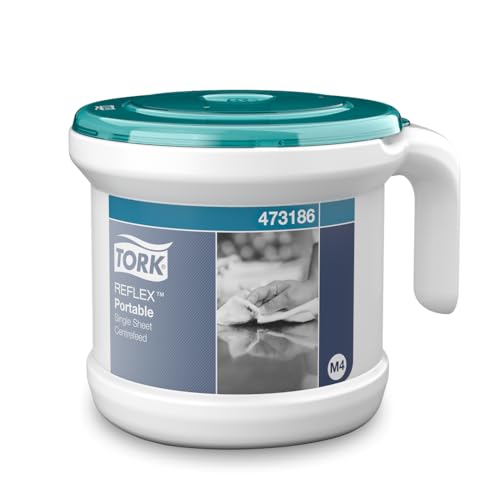 Tork Reflex 473186 przenośny dozownik do odwijania papieru, mały rozmiar M4, w zestawie 1 rolka wielofunkcyjnych ściereczek papierowych Tork Reflex 473186 przenośny dozownik do odwijania papieru, mały rozmiar M4, w zestawie 1 rolka wielofunkcyjnych ściereczek papierowych
