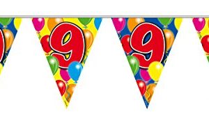 Folat Balony Girlandy na 9.urodziny 10 m Folat Balony Girlandy na 9.urodziny 10 m
