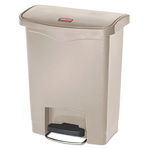 Rubbermaid Commercial Products Slim Jim 1883456 Koszyk na kostki z żywicy Step On beżowy