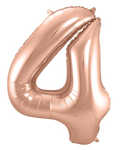 Folat 4 Balon w kształcie cyfry Różowe złoto 86 cm - obrazek 1