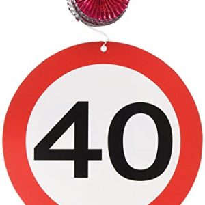 Znak drogowy 40. impreza wisząca dekoracja opakowanie 3, 3 znaki drogowe wzory na spirali foliowej wiszące dekoracje Znak drogowy 40. impreza wisząca dekoracja opakowanie 3, 3 znaki drogowe wzory na spirali foliowej wiszące dekoracje