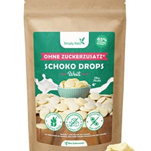 Simply Keto Lower Carb* krople czekoladowe bez dodatku cukru (200 g) białe do podjadzenia lub pieczenia słodzone z erytrytem zamiast idealne diety niskowęglowodanowej i ketogenicznej Simply Keto Lower Carb* krople czekoladowe bez dodatku cukru (200 g) białe do podjadzenia lub pieczenia słodzone z erytrytem zamiast idealne diety niskowęglowodanowej i ketogenicznej