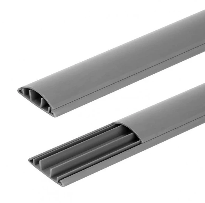 Listwa maskująca przewody TV maskownica uniwersalna napodłogowa naścienna 60x15mm szara 2m - obrazek 1