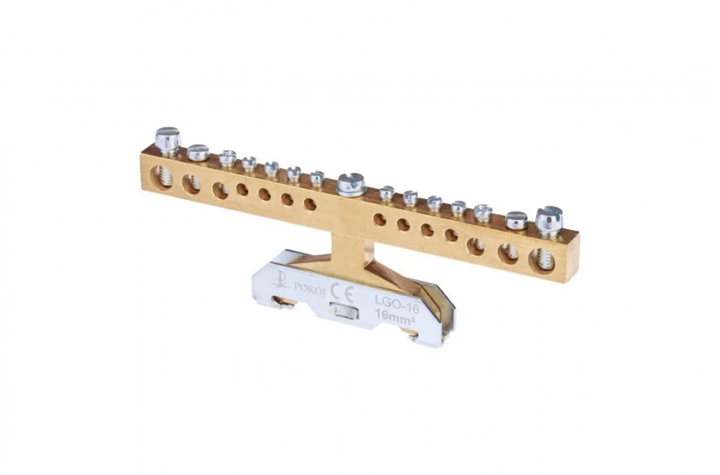 Listwa zaciskowa ochronna 14‑torowa 8x4mm2, 2x6mm2, 2x10mm2, 2x16mm2 mocowanie na szynę TS35 LGO‑16 A14‑4200 - obrazek 1
