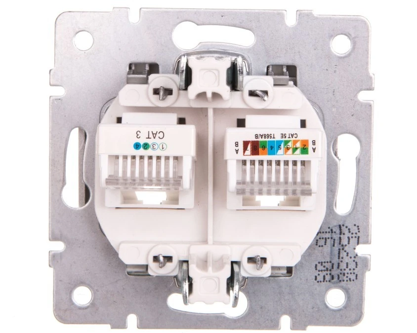 LOGI Gniazdo teleinformatyczne (RJ45 Cat 5e+RJ11) Srebrny 25230 - obrazek 2