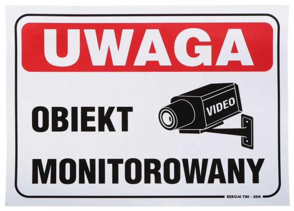 Naklejka /Uwaga obiekt monitorowany/ N‑25X17