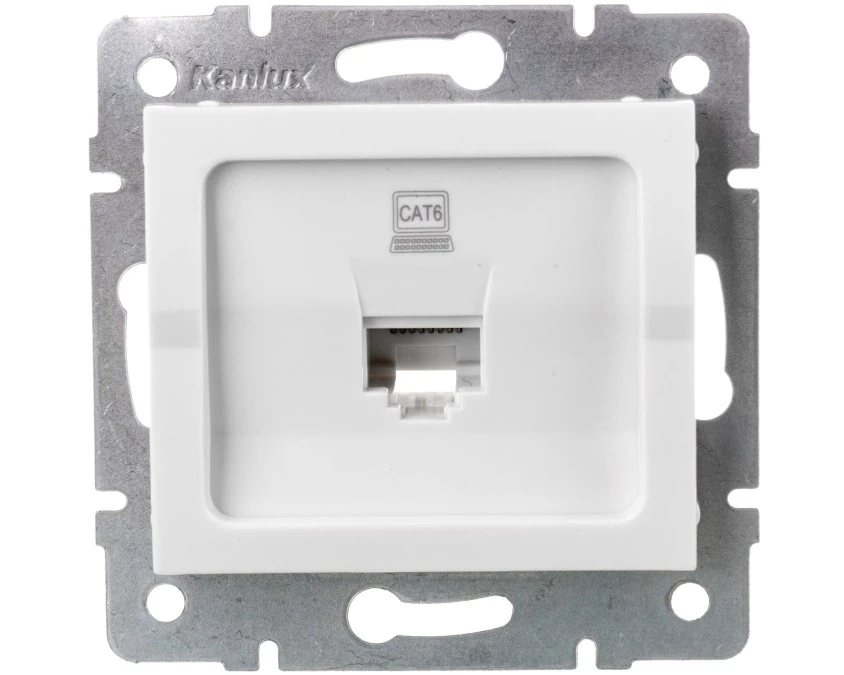 LOGI Gniazdo komputerowe pojedyncze (RJ45Cat 6 Jack) Biały 25109 - obrazek 1