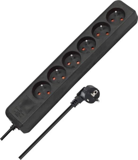 Listwa zasilająca Eco‑Line 6‑gniazd czarny 1,5m H05VV‑F 3G1,5 *FR/BE* 1152704 - obrazek 1