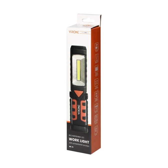 Latarka warsztatowa LED COB 3W+1W LED 2800mAh z funkcją powerbank WL‑5 - obrazek 2