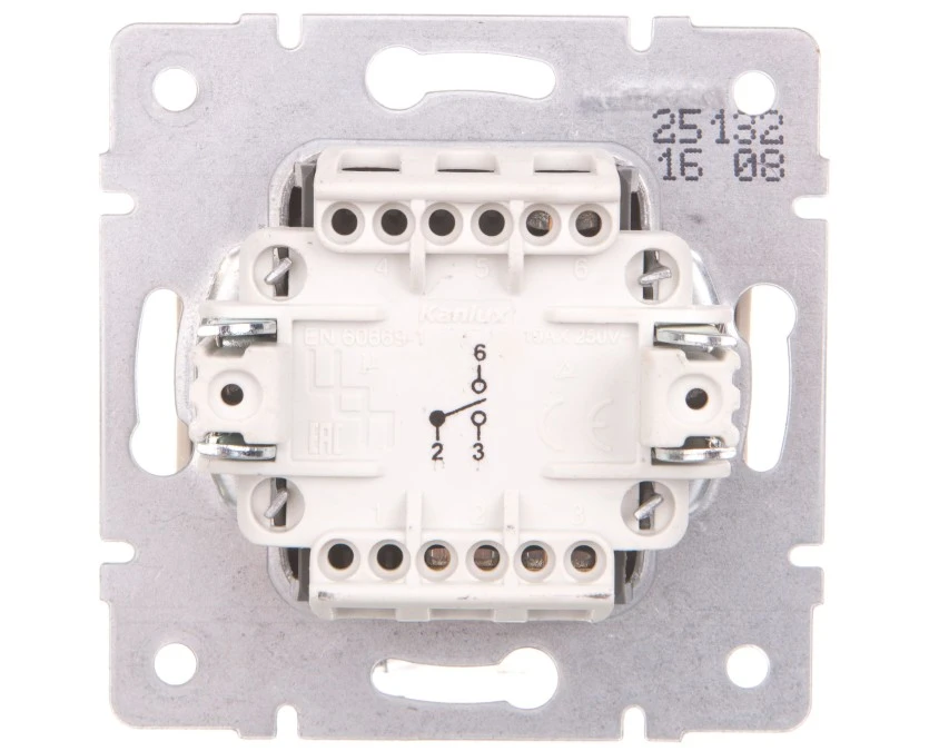 LOGI Łącznik schodowy śrubowy 10AX 250V kremowy 021050103 25132 - obrazek 2