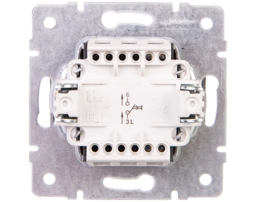 LOGI Łącznik zwierny dzwonek śrubowy 10AX 250V srebrny 021030143 25190 - obrazek 2