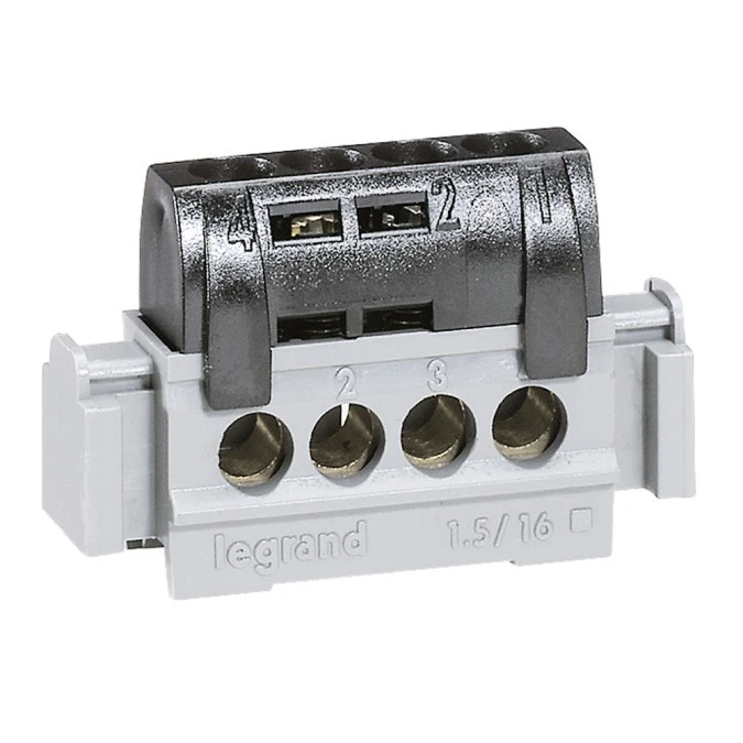 Listwa przyłączeniowa 4‑otwory czarna 1,5‑16 mm2 IP2X C‑4 004850 - obrazek 1