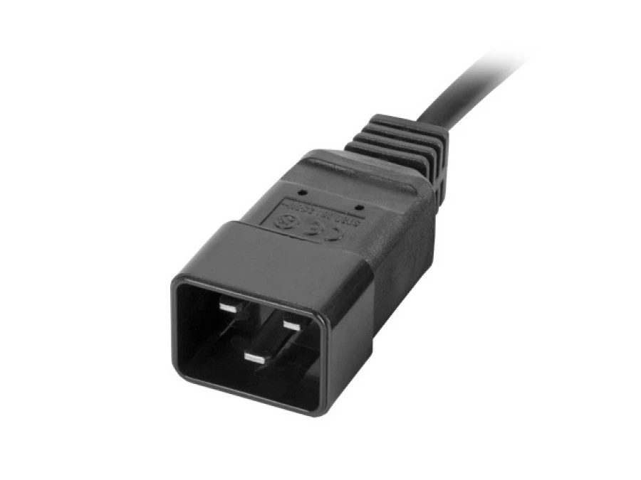 Listwa zasilająca RACK PDU 19 LANBERG 1U 16A 2X C19 8X IEC C13 2M czarna C20 - obrazek 2