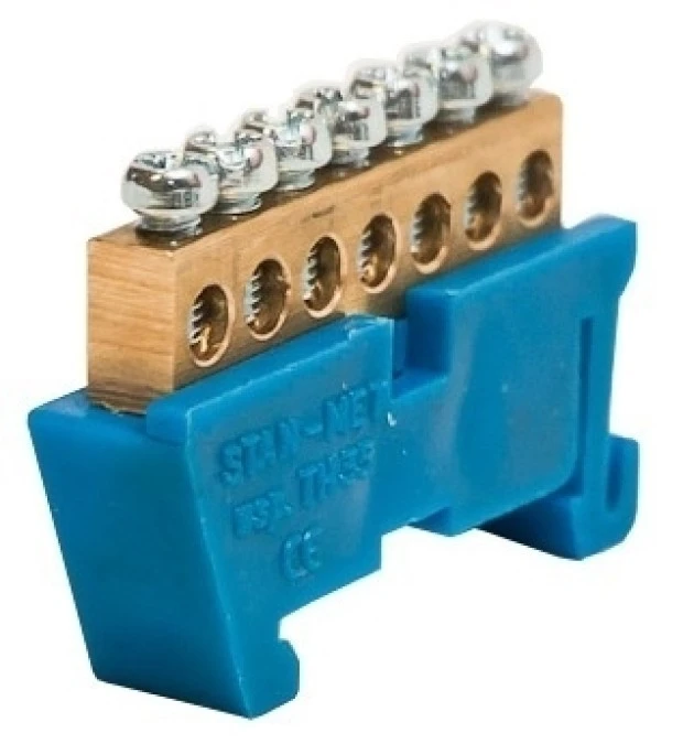 Listwa zaciskowa zerowa 7x10mm2 niebieska TH 35‑7/N - obrazek 1