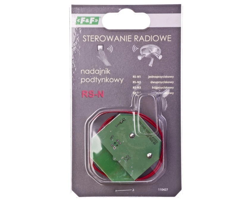 Nadajnik sterowania radiowego jednoprzyciskowy 3V CR2032 868MHz fi52 RS‑N1