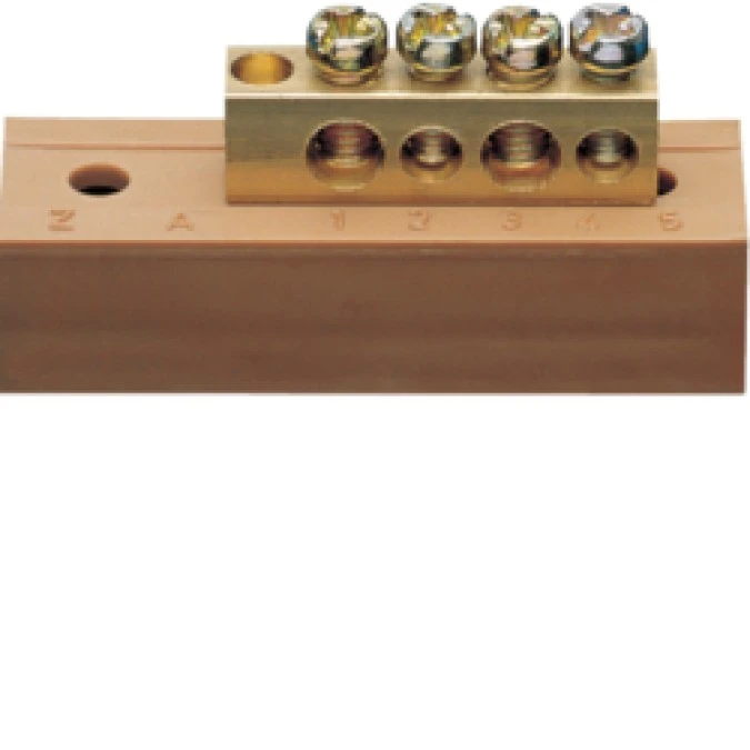 Listwa przyłączeniowa 4 otwory brązowa 2x16mm2 2x10mm2 KM04L - obrazek 1