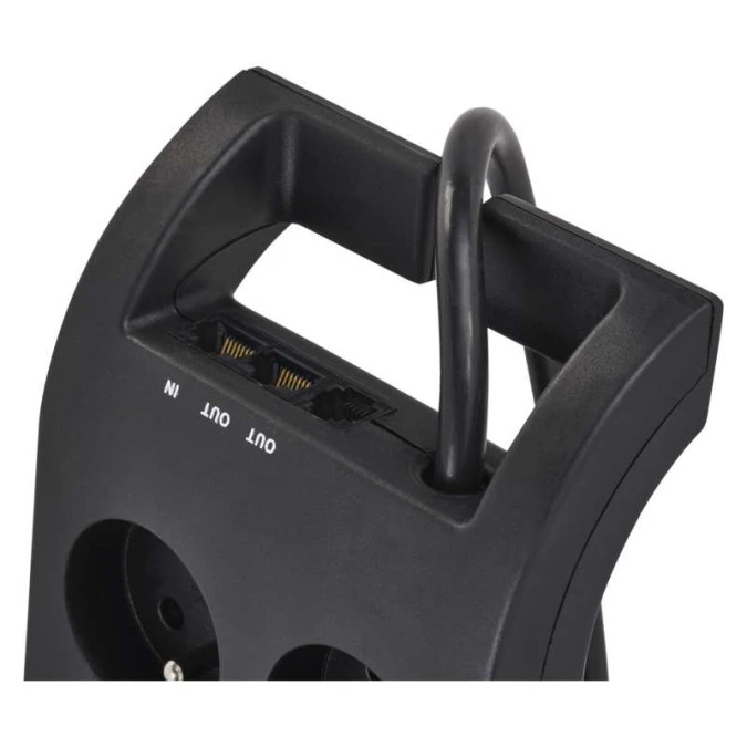 Listwa zasilająca przeciwprzepięciowa 1800J, TV + RJ54/11, 8 gniazd 3m, czarna P54052 - obrazek 3