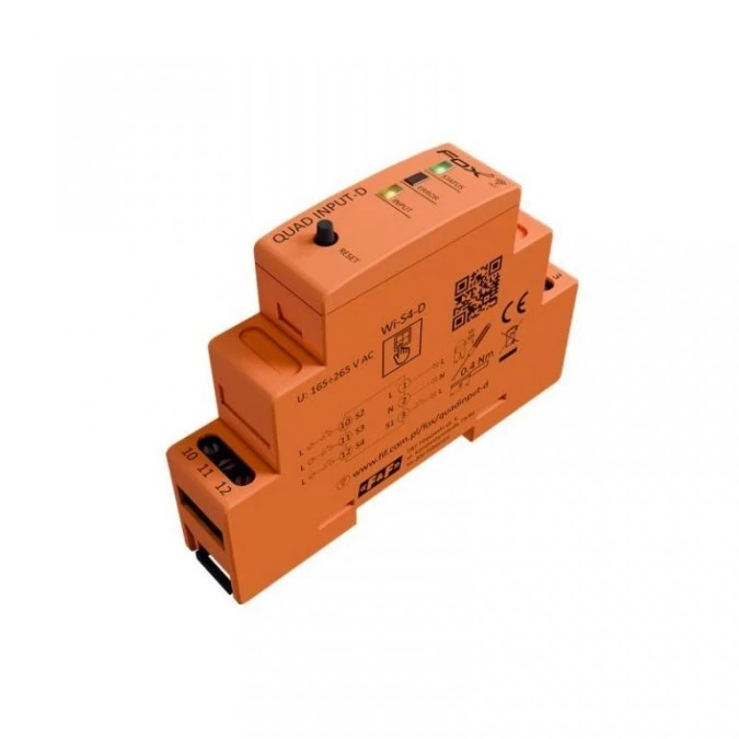 Nadajnik 4‑kanałowy WiFi na szynę DIN FOX Quad Input‑D Wi‑S4‑D - obrazek 3