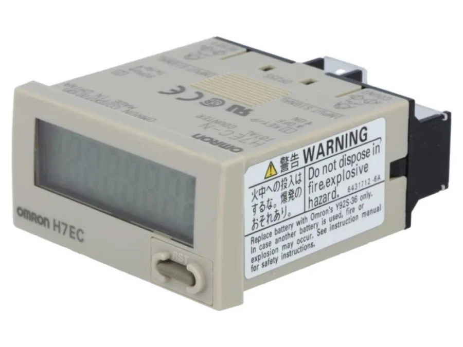 Licznik elektroniczny z wyświetlaczem LCD, wejściem stykowym, montowany na panel H7EC‑N - obrazek 1
