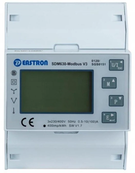 Licznik energii trójfazowy prądu 3‑faz MID modbus 100A SDM 630 M V3 - obrazek 2