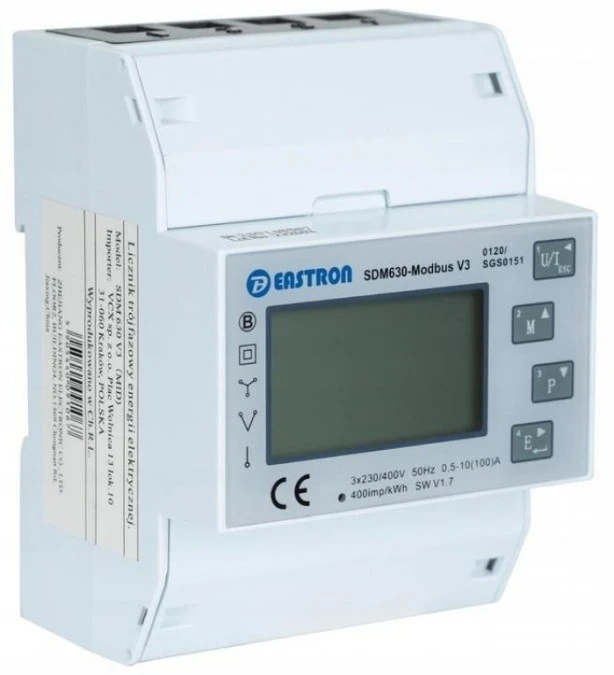 Licznik energii trójfazowy prądu 3‑faz MID modbus 100A SDM 630 M V3 - obrazek 1