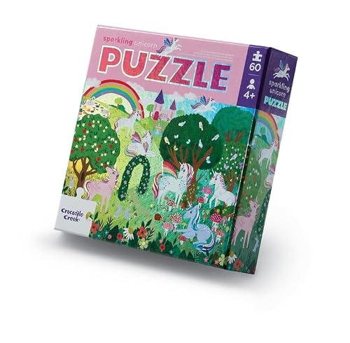 Crocodile Creek Błyszczący jednorożec holograficzna folia podłogowa puzzle 60 częściowy dla dzieci w wieku od 4 lat wytrzymałe pudełko do przechowywania rozmiar puzzli: 35 cm x 45 Crocodile Creek Błyszczący jednorożec holograficzna folia podłogowa puzzle 60 częściowy dla dzieci w wieku od 4 lat wytrzymałe pudełko do przechowywania rozmiar puzzli: 35 cm x 45