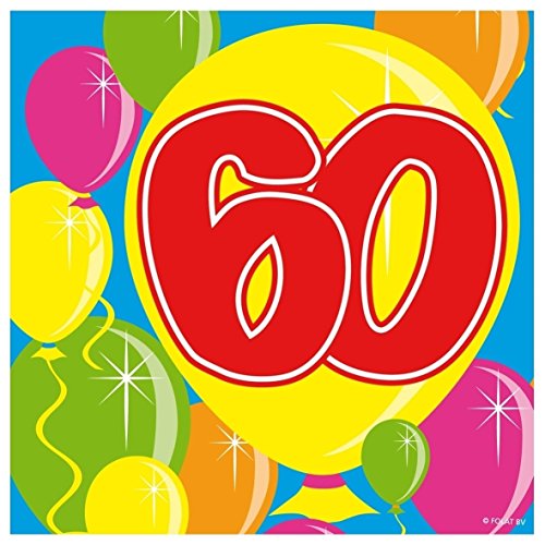 Folat Balony Servet 60 Jar 25 x Urodziny Folat Balony Servet 60 Jar 25 x Urodziny