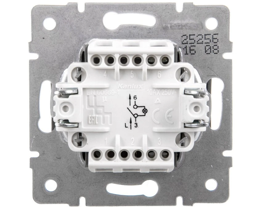 LOGI Łącznik jednobiegunowy z LED śrubowy 10AX 250V grafit 021110141 25256 - obrazek 2