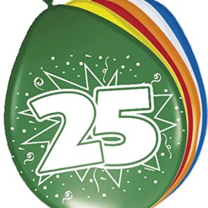 Folat Balony 25 Urodziny 30 cm 8 sztuk Folat Balony 25 Urodziny 30 cm 8 sztuk