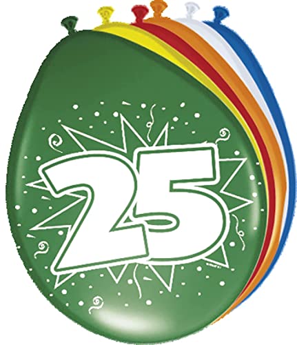Folat Balony 25 Urodziny 30 cm 8 sztuk - obrazek 1