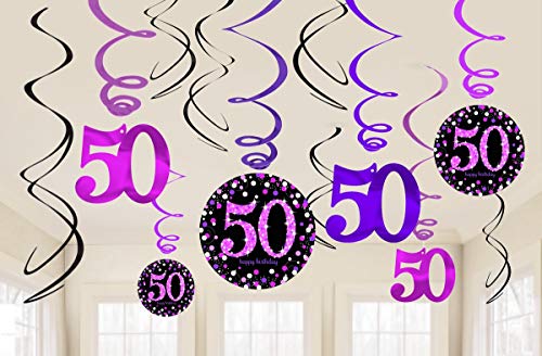 Swirls 12CT PINK CLBRTN 50 - obrazek 1
