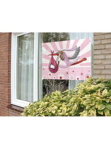 Folat Flaga Okna Narodziny dziewczynki 60x90 cm - obrazek 1