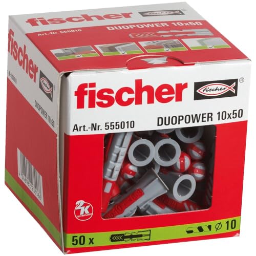 Fischer Duopower Kołki, Szary, Ø10 x 50 Szt. Fischer Duopower Kołki, Szary, Ø10 x 50 Szt.