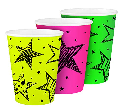 Folat Kubki jednorazowe Neon Party 250 ml 6 sztuk - obrazek 1
