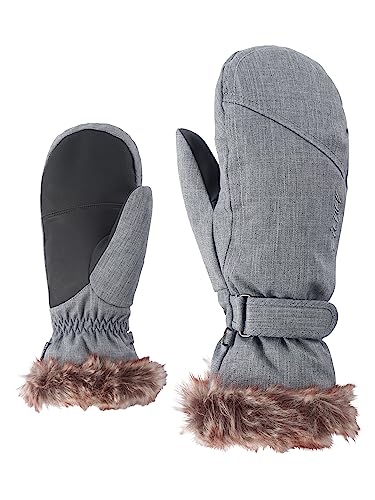 Ziener Damskie rękawiczki narciarskie KEM Mitten lady Glove/do sportów zimowych ciepłe, oddychające, szare (grey melange), 6