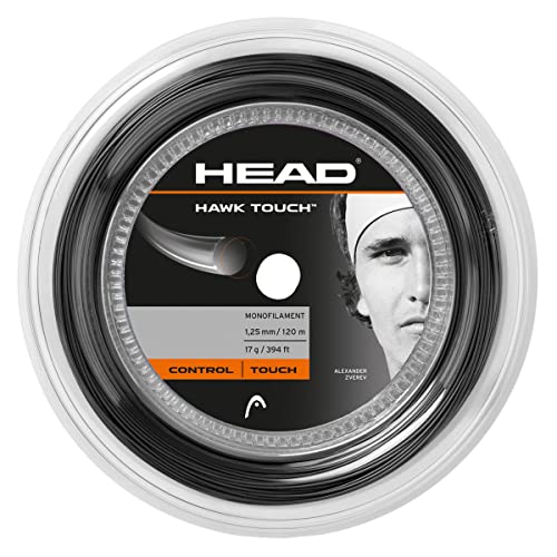 HEAD Unisex kołowrotek Hawk Touch 120 strun tenisowych, antracyt, 16